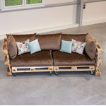 Paletové sedenie Golden Garden GG94/1 - Podsedáky a Vankúše "FIT IN" 120cm x 80cm x 15cm - penový granulát - capuccino